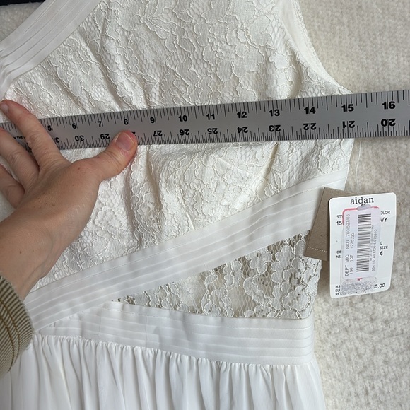 Aidan Mattox One-Shoulder Dress Women’s Size 4 Ivory White - Picture 6 of 9